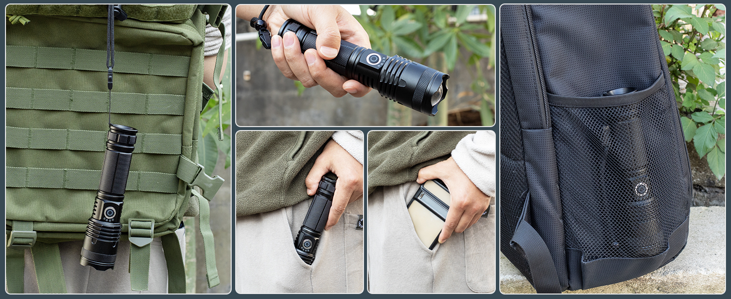 Тактичні ліхтарі Zeusfire 2 шт. 1000000 люмен, водонепроникні IPX6, 5 режимів, для кемпінгу, туризму, тактики, чорний