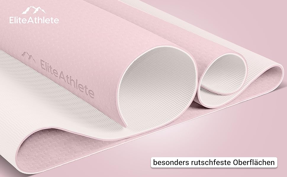 Килимок для йоги EliteAthlete Sportmatte: фітнес, пілатес, гімнастика - 183x61x0.6 см з чохлом Spring Blooms Light Sand