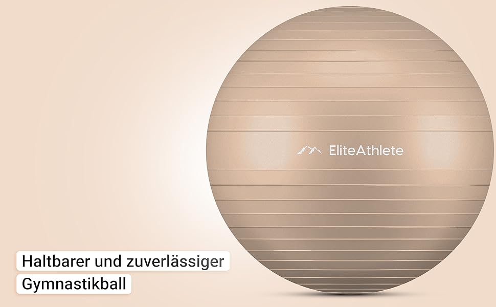 М'яч EliteAthlete 75см - Anti Burst, з насосом, капучино