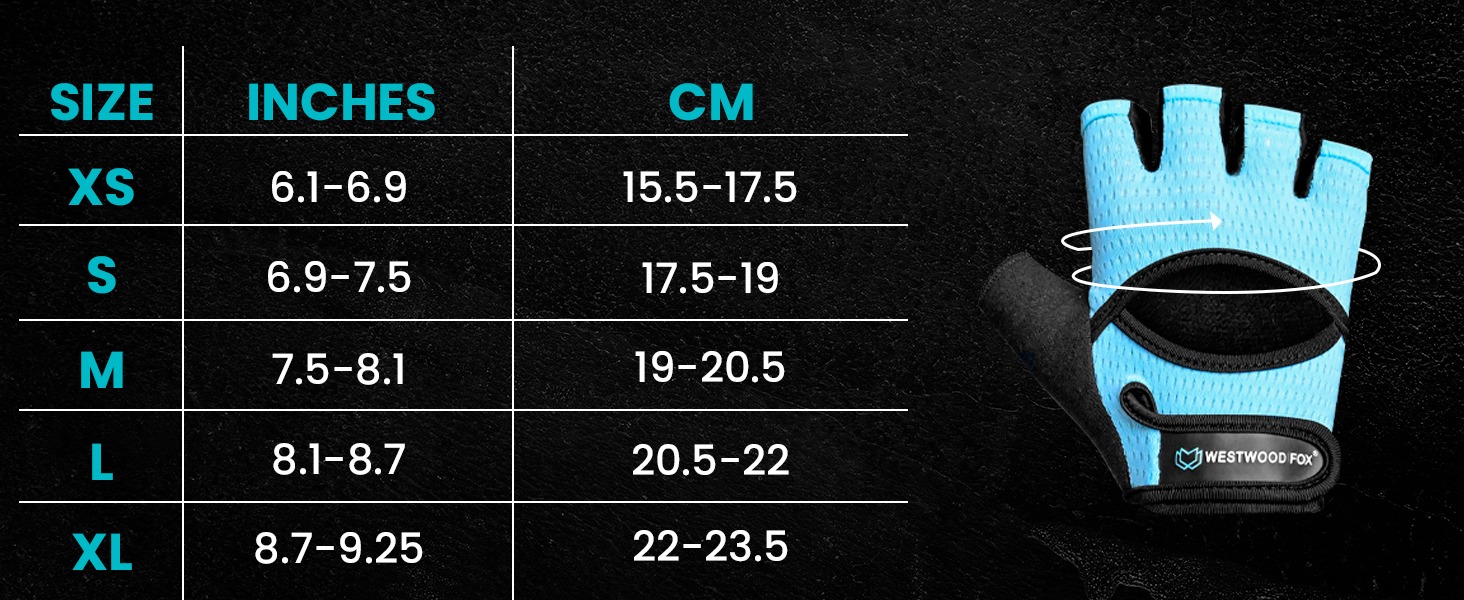 Фитнес-рукавички Westwood Fox для жінок та чоловіків: дихаючі рукавички для важкої атлетики, фітнесу, велоспорту та тренувань з товстою підкладкою та захистом долоні, антиковзне покриття, колір аква, розмір M