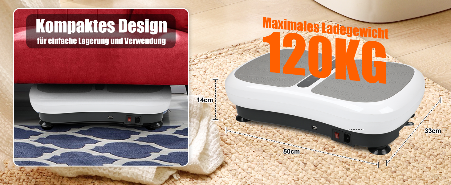 Вібраційна платформа для фітнесу: тренування вдома, 99 рівнів інтенсивності, 5 програм, Bluetooth, масаж, розвиток м'язів, EU-03W