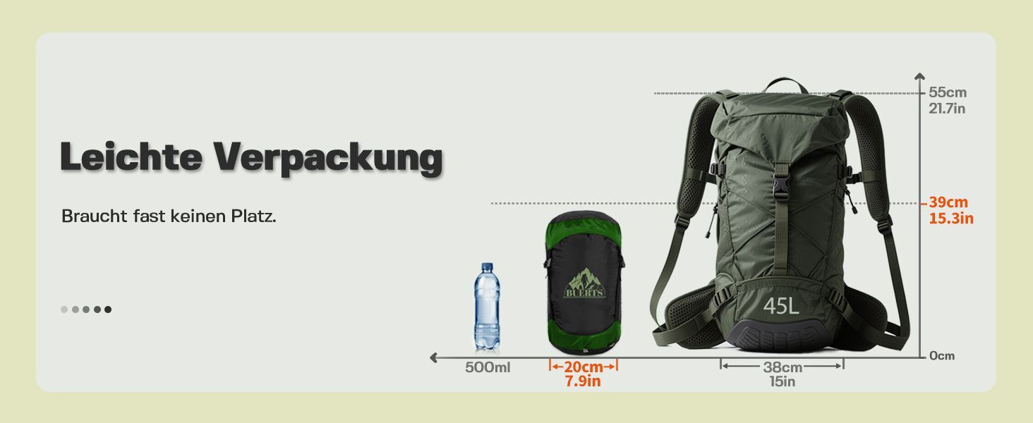 Спальний мішок BUERTS Daunen Summer 620FP, компактний, для дорослих та підлітків, 16°C, зелений