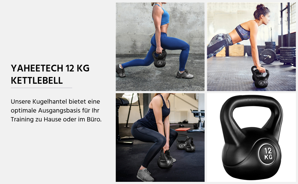 Гиря Yaheetech Kettlebell Sport з пластиковим покриттям 6-20 кг Обважнювачі для махових гантелей Гантель для силових тренувань і кросових тренувань (12,0 кілограмів)