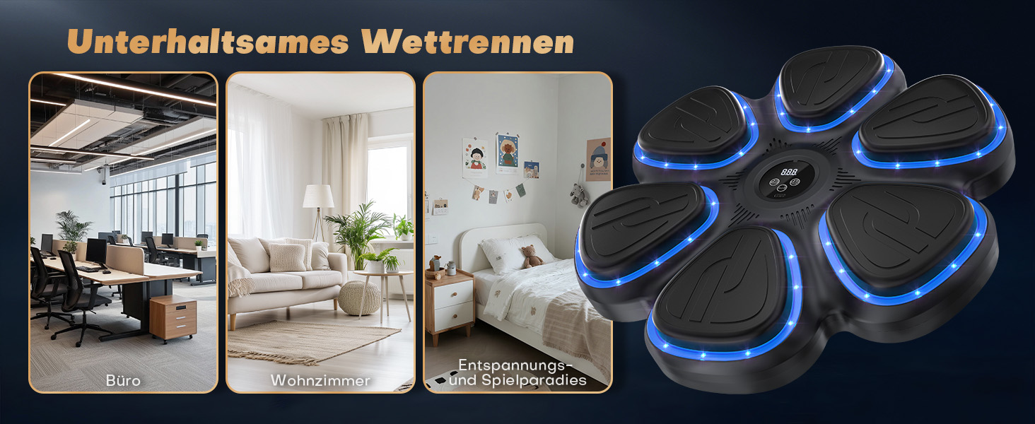 Музична боксерська машина BESSERITE з підсвіткою та рукавичками, для дорослих та підлітків