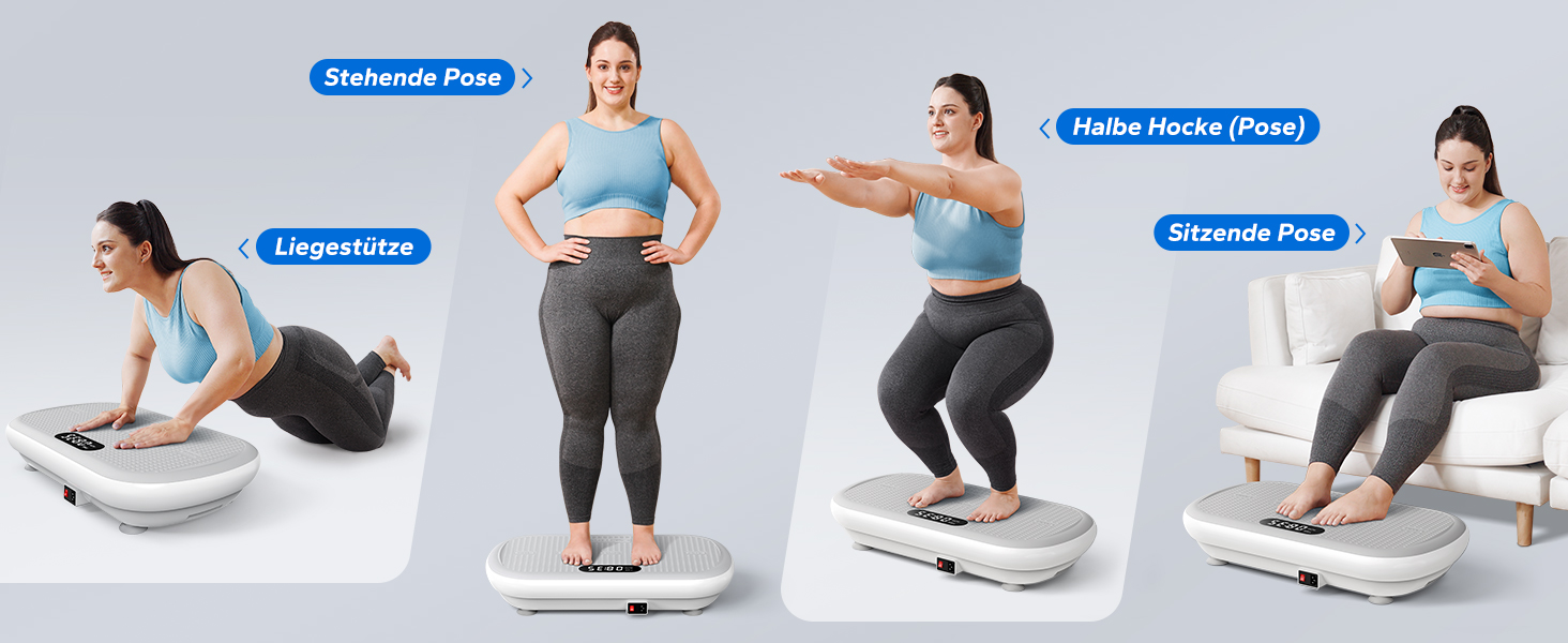 Вібраційна платформа MERACH для тренувань та фігури, амплітуда 13 мм, вантажопідйомність 200 кг, силіконовий педал, Bluetooth-динамік (сірий)