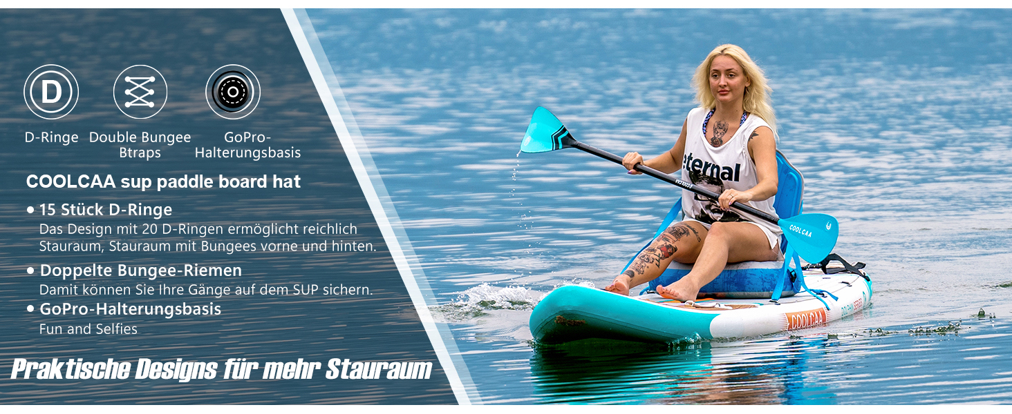 SUP дошка COOLCAA Maple Marlin Lite 355 см, надувний сапборд для дорослих, ширина 86 см, вантажопідйомність 222 кг + аксесуари та сумка
