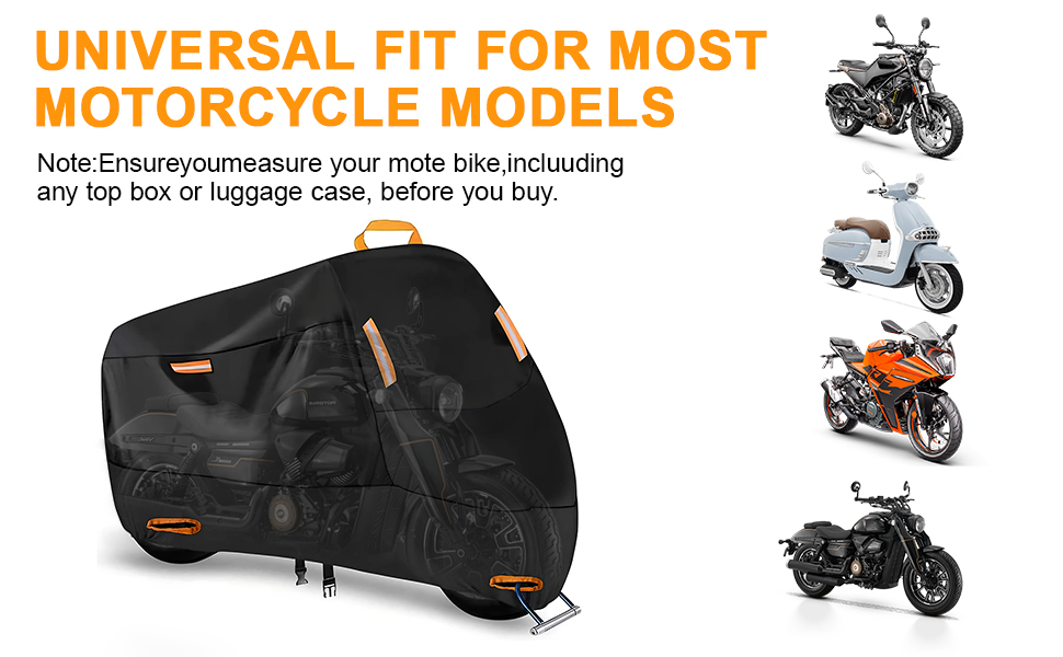 Водонепроникна мотоциклетна накривка Zorplex для захисту від пилу та сонця, 210D Oxford, до 245x105x125 см