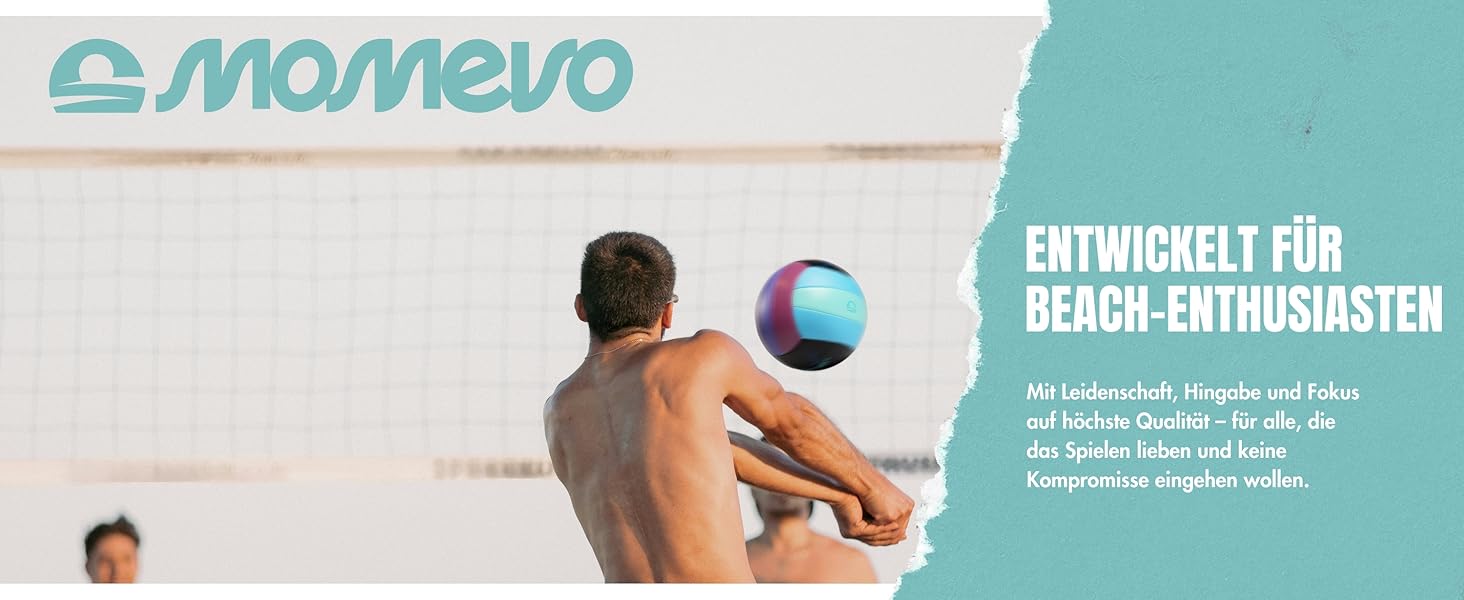 М'яч для волейболу Momevo Beachvolleyball, розмір 5, сертифікований DVV, м'яка поверхня, для пляжного волейболу, спорту на піску, ідеальний подарунок (фіолетовий)
