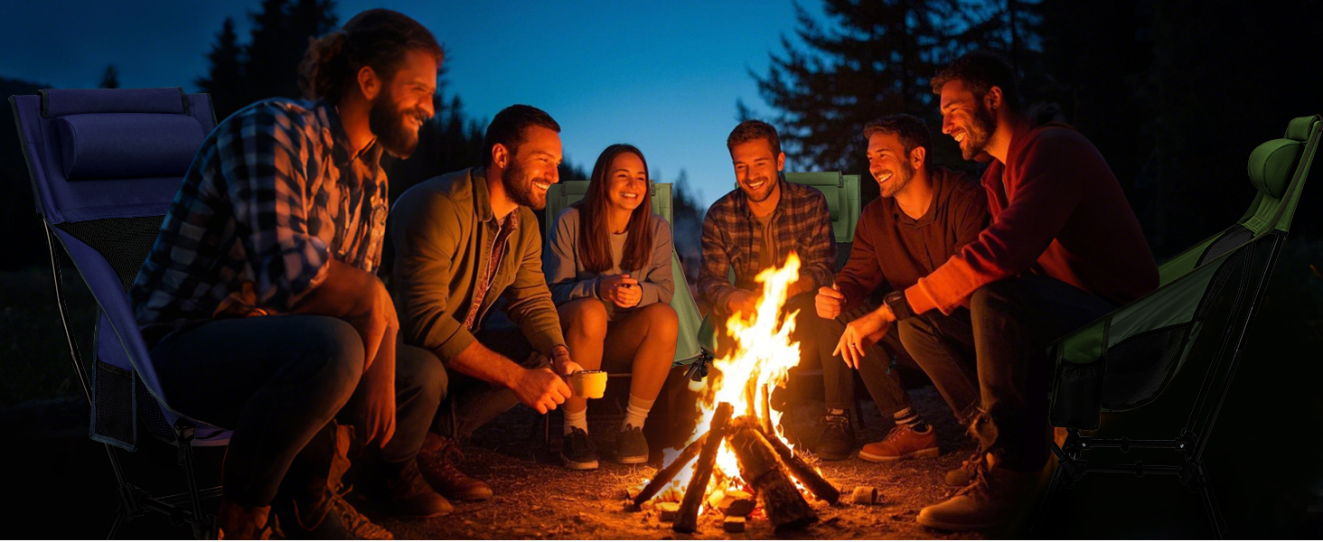 Складний туристичний стільчик Hochlehner з підголівником, 150 кг, чорний