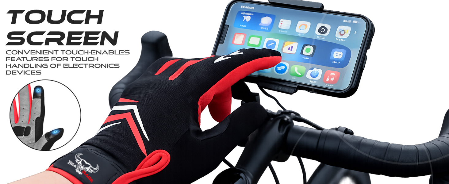 Велосипедні рукавички BEAST RAGE з посиленням, антиковзкі, амортизуючі, дихаючі, для MTB, BMX, шосе, червоні