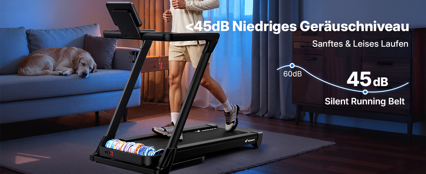 Біговий тренажер MERACH для дому з регулюванням нахилу (6%-18%), швидкість до 14 км/год, складаний, потужність 2.5HP/3.5HP, максимальне навантаження 136/159 кг, розмір 42*108 см / 46*120 см, чорний, з підключенням до додатку