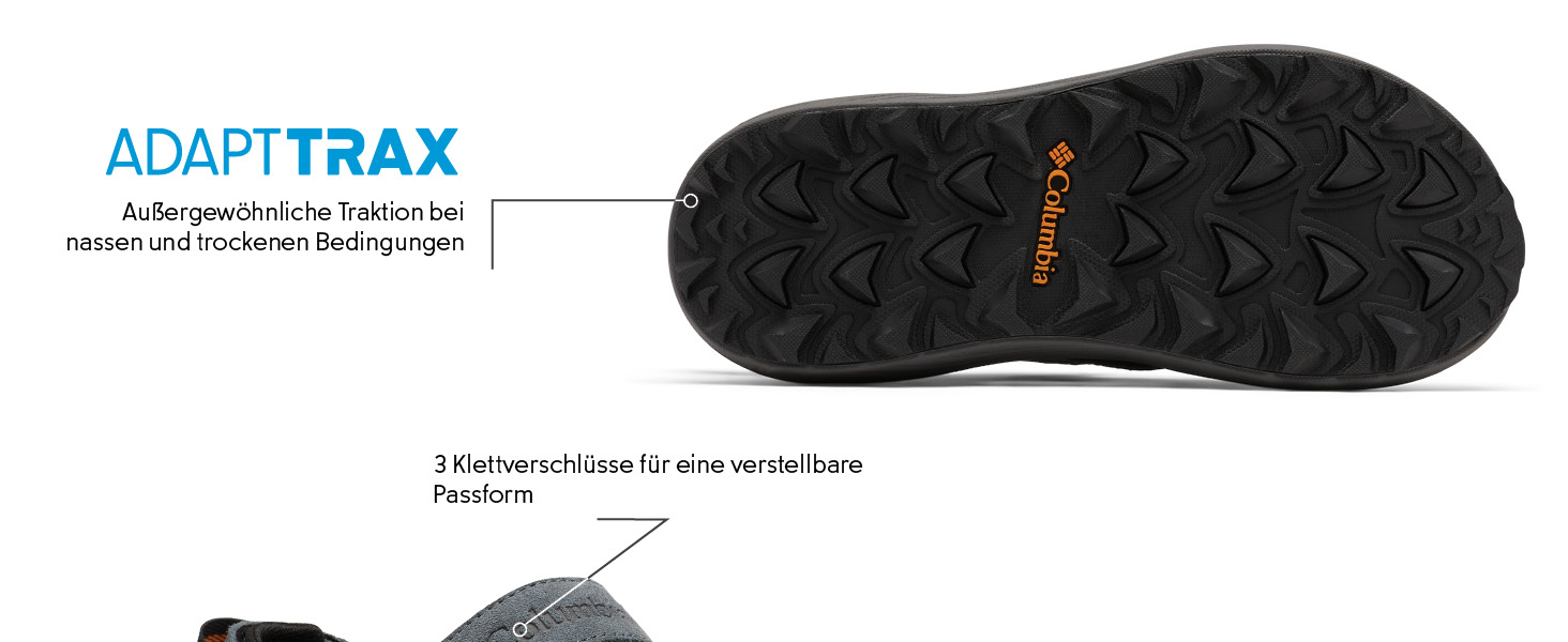 Columbia Trailstorm Hiker 3 Strap: Чоловічі трекінгові сандалі, чорно-сірі, 41 EU