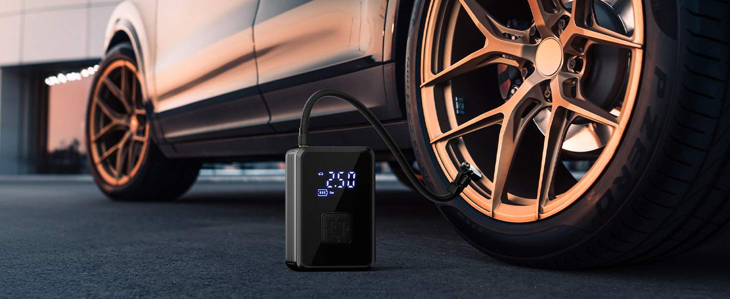 Електричний насос Oasser 150 PSI для велосипеда, авто, м'яча, кемпінгу з LED-ліхтариком