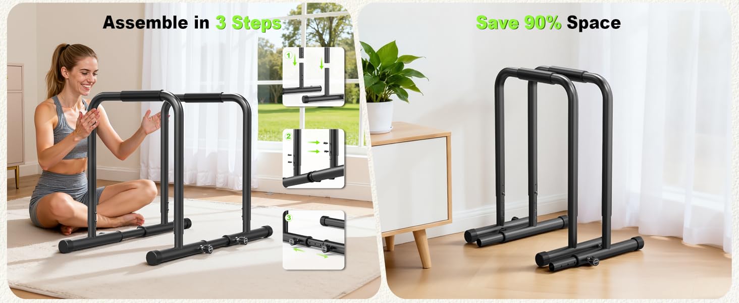 Стійка для віджимань та підтягувань Power Tower, регульована висота 170-220 см, чорна, для дому