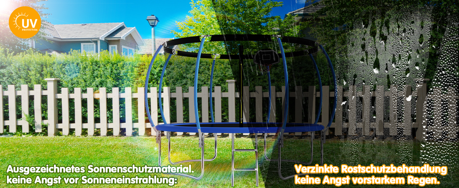 Батут Redkid Outdoor 305 см з сіткою, драбиною та баскетбольним кільцем, 440 фунтів