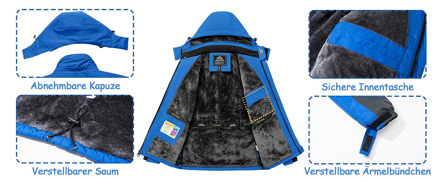 TACVASEN чоловіча тепла зимова куртка, водонепроникна функціональна куртка з капюшоном та довгими рукавами, армійного кольору