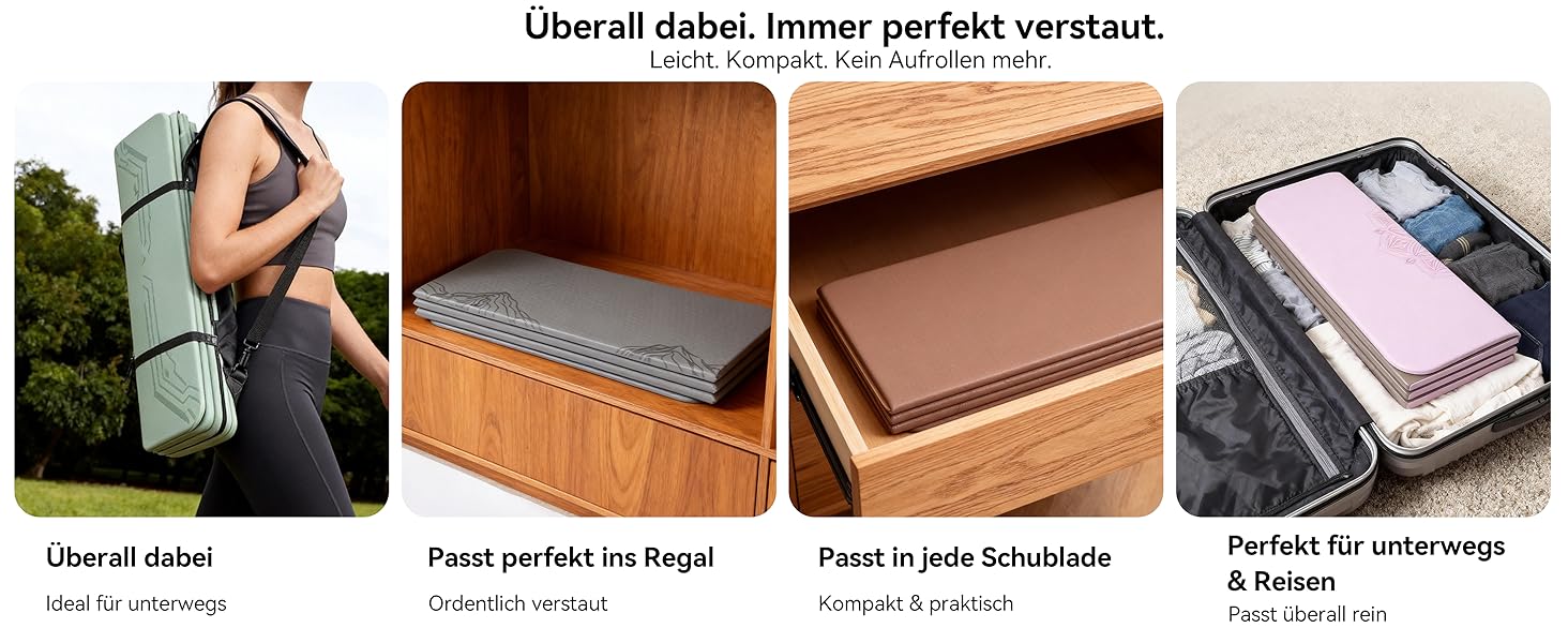 Килимок для йоги FunLife XXL 190x66x10 мм, чорний - для йоги, пілатесу, фітнесу (складний, антиковзкий)