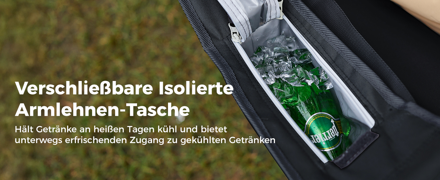 Складний туристичний стілець KingCamp для відпочинку, риболовлі та саду. Міцний, з регульованою підтримкою попереку, кишенькою-холодильником та підлокітниками. Максимальне навантаження: 205 кг. Чорний класичний колір.