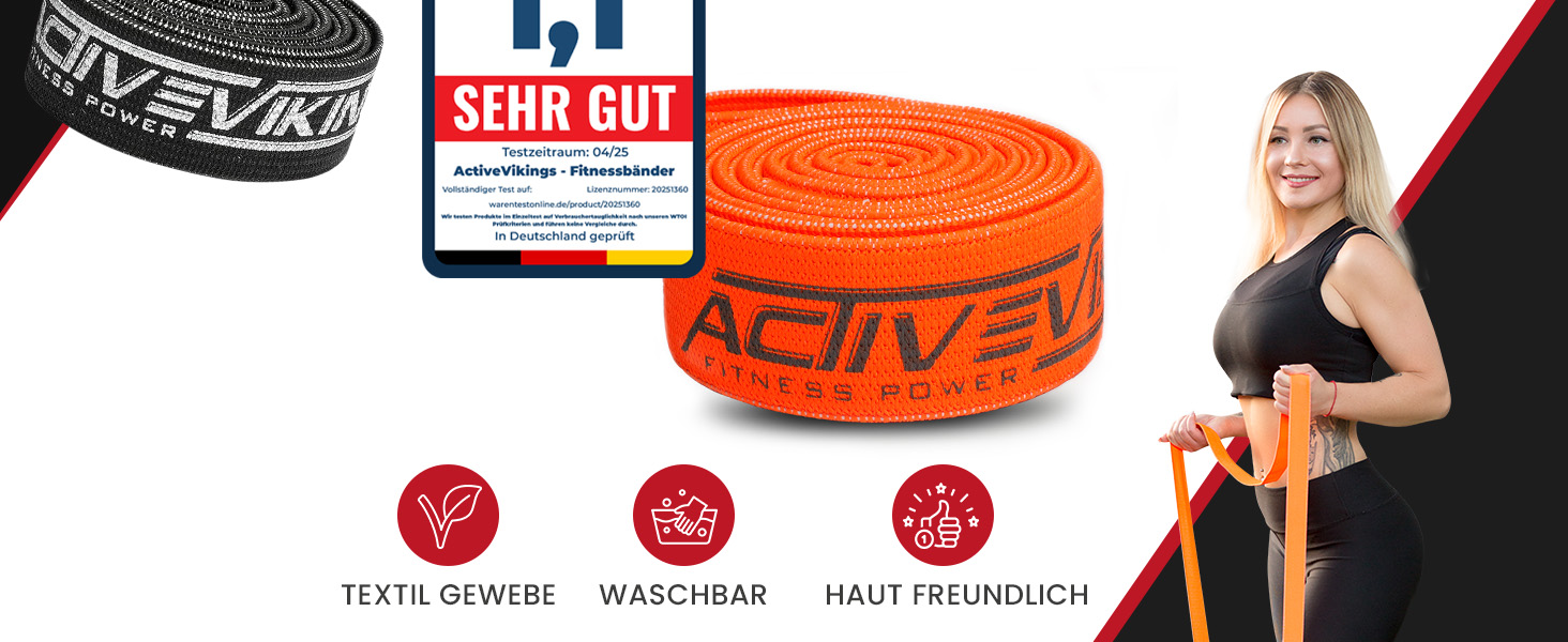 ActiveVikings® Фітнес-стрічки для підтягувань та тренувань, еспандери для м'язів, гумові стрічки для фітнесу та кросфіту