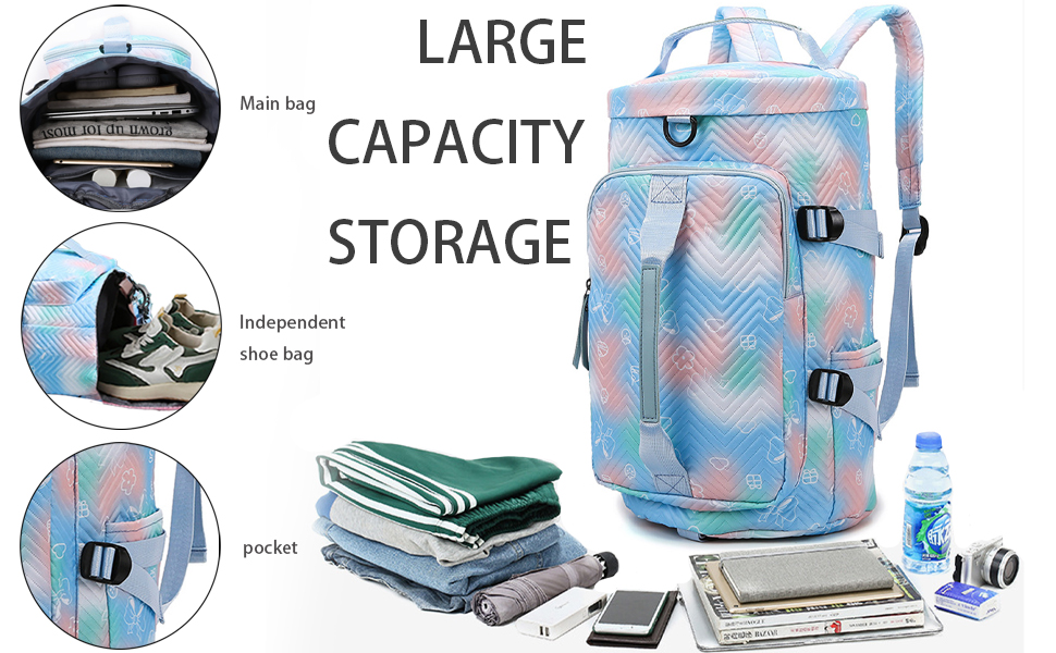 Спортивна сумка AUNGKWANG для дівчаток, рожева: водонепроникна, з відділенням для взуття та мокрих речей