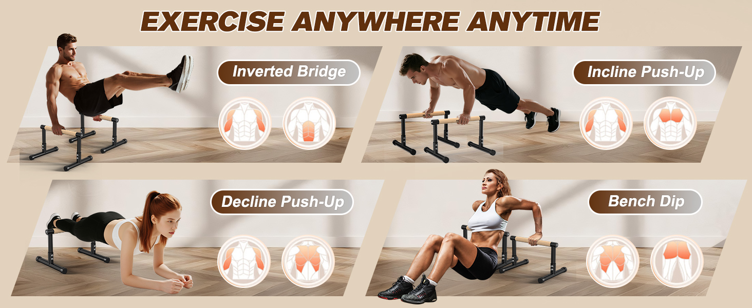 Стойка для віджимань та підтягувань RELIFE Calisthenics Black-3. Регульована висота, для занять вдома та в залі.