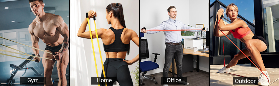 Фітнес гумки CFX: 8 шт. з дверним кріпленням, сумкою та інструкцією для фітнесу, розтяжки, йоги та силових тренувань