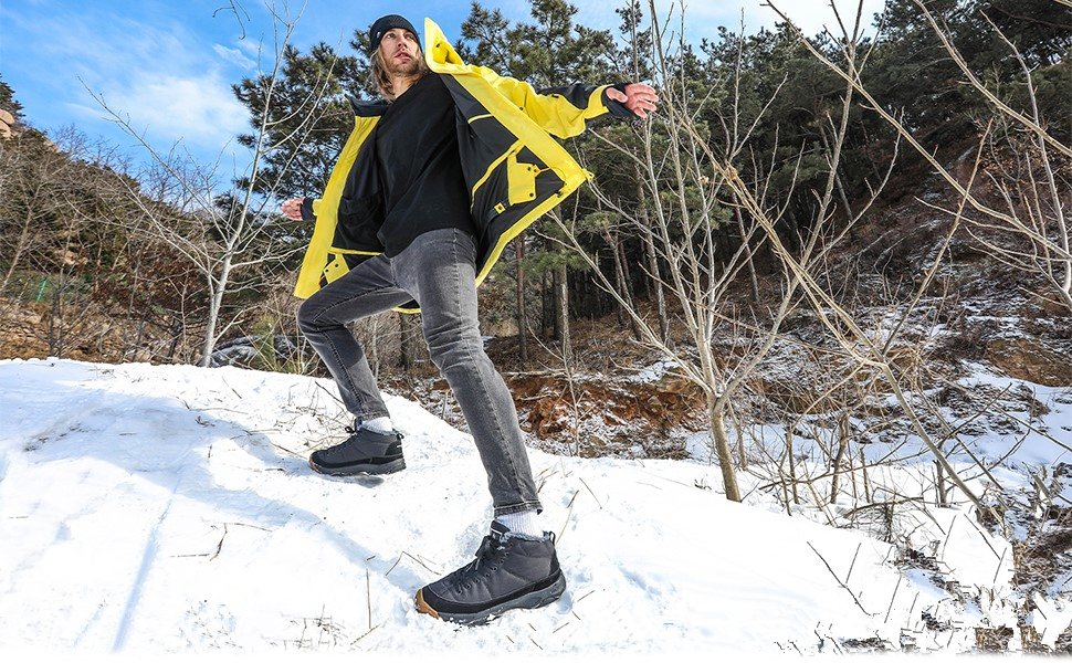 Зимові черевики Azooken для чоловіків та жінок, теплі трекінгові черевики для походів, водонепроникні зимові черевики, розміри 36-48 (41 EU, Army Grün)
