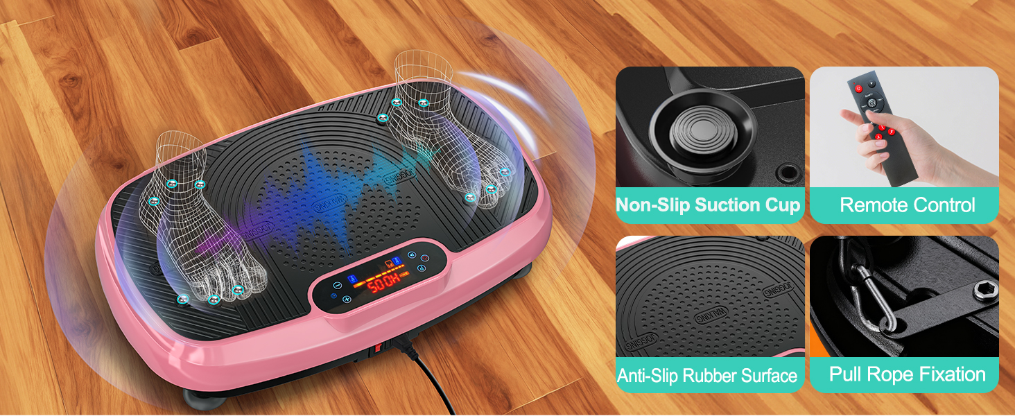 Віброплатформа для фітнесу з подвійними моторами, 160 кг, рожева. Для схуднення, тренування всього тіла та нарощування м'язів.