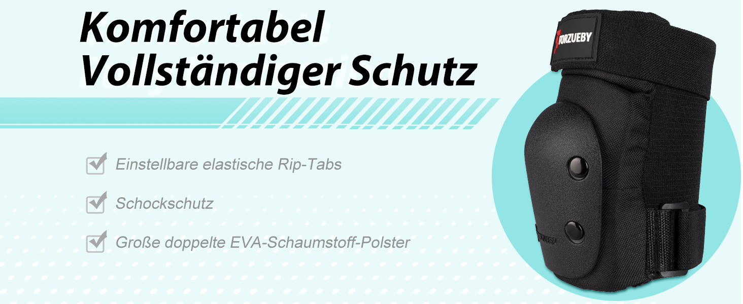 Захист для колін, ліктів та зап'ясть для дорослих та дітей. Комплект 6 в 1. Захист для роликів, скейтбордингу, самокатів, BMX та іншого. Чорний, XS (15-25кг)