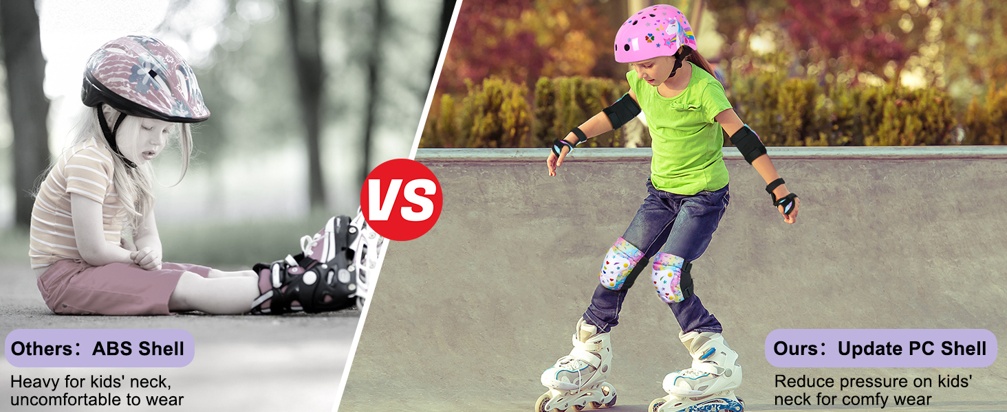 Дитячий шолом Unicorn Castle 7-в-1 з наколінниками, налокітниками та захистом зап'ястків для скейтборду, роликів, велосипеда (3-8 років), фіолетовий