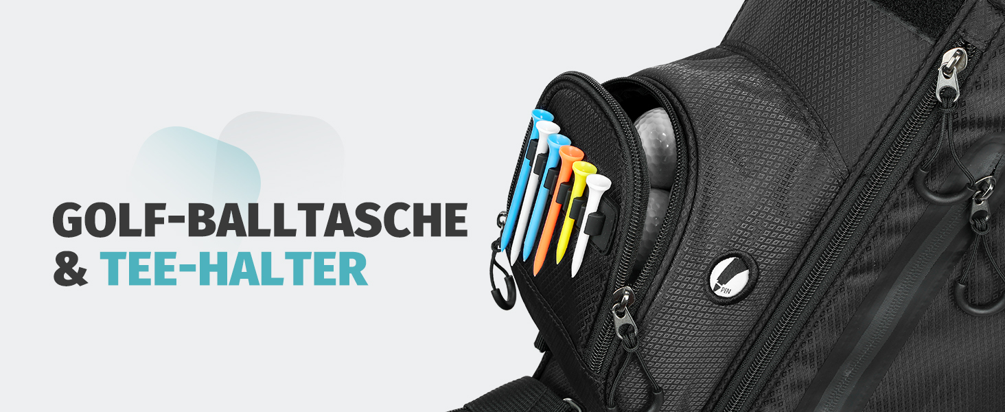 Сумка для гольфу Findway, легка та портативна, з підставкою, 3 відділення, регульований плечовий ремінь, 5 кишень, ручка, для чоловіків та жінок, блакитна