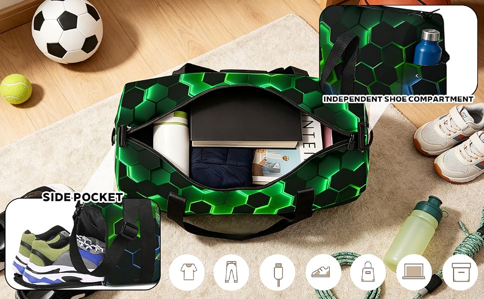 Спортивна сумка для дітей та підлітків LUKIUP: сумка для футболу та плавання з окремим відділенням для взуття