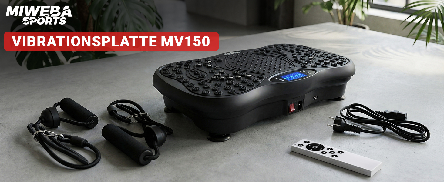 Платформа вібраційна Miweba Sports для дому: масаж, схуднення, фітнес, тренування.. Чорний колір.