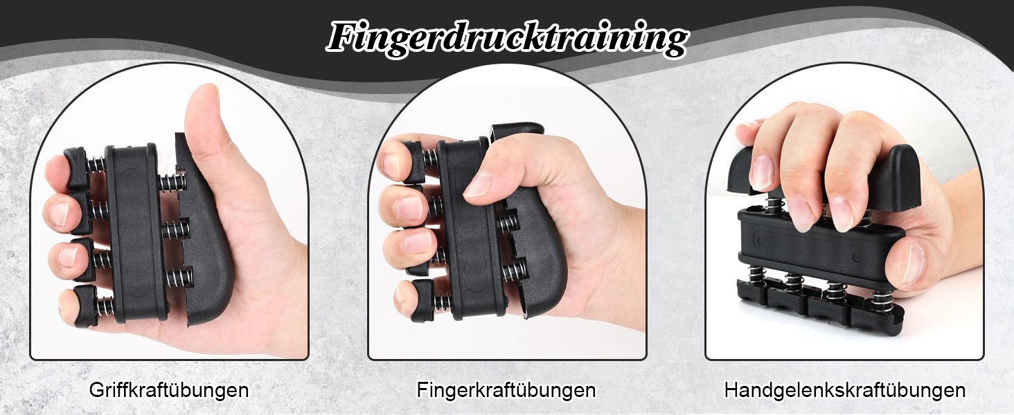 Ryaco Handtrainer: Розширювач для пальців та рук (5-100 кг), 6 предметів - тренажер для кисті, силовий хват, м'ячик для зняття стресу