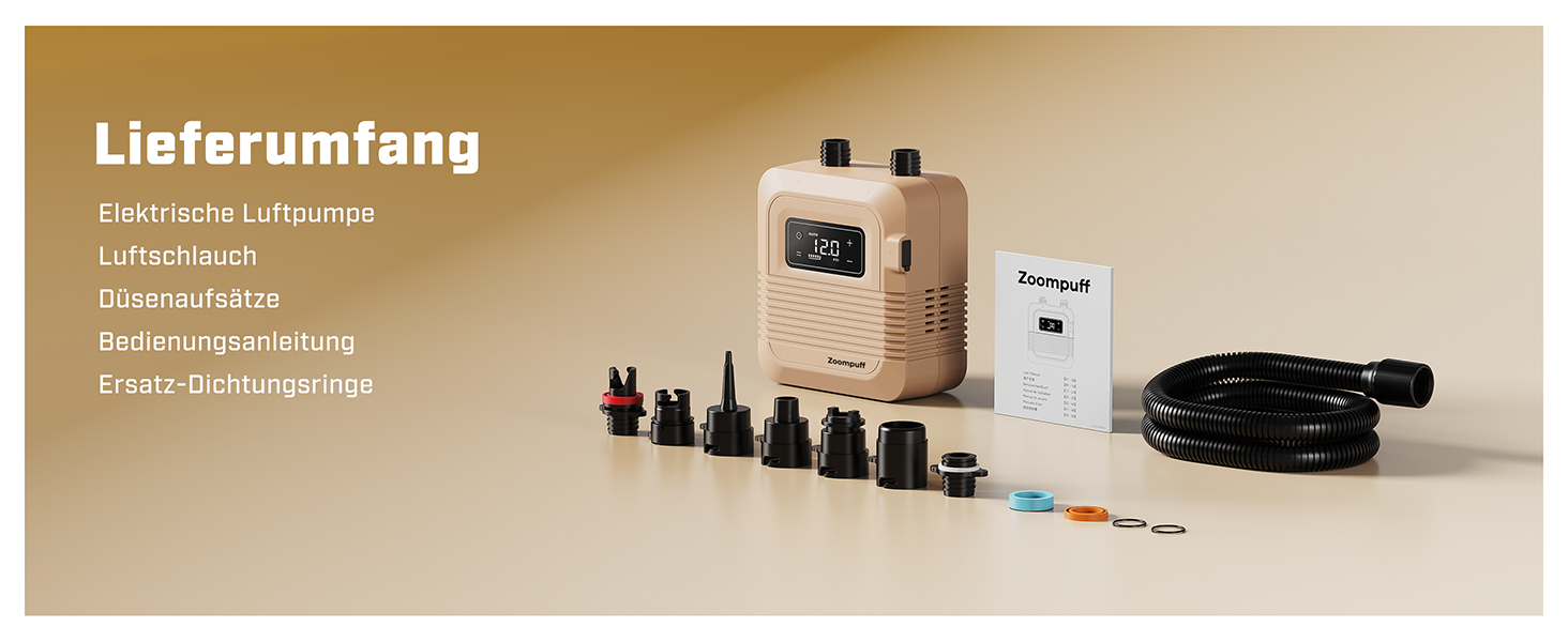 Електричний компресор для SUP-дошки 20 PSI: акумуляторний насос для надувних падлбордів, човнів та каяків з функцією автоматичного вимкнення