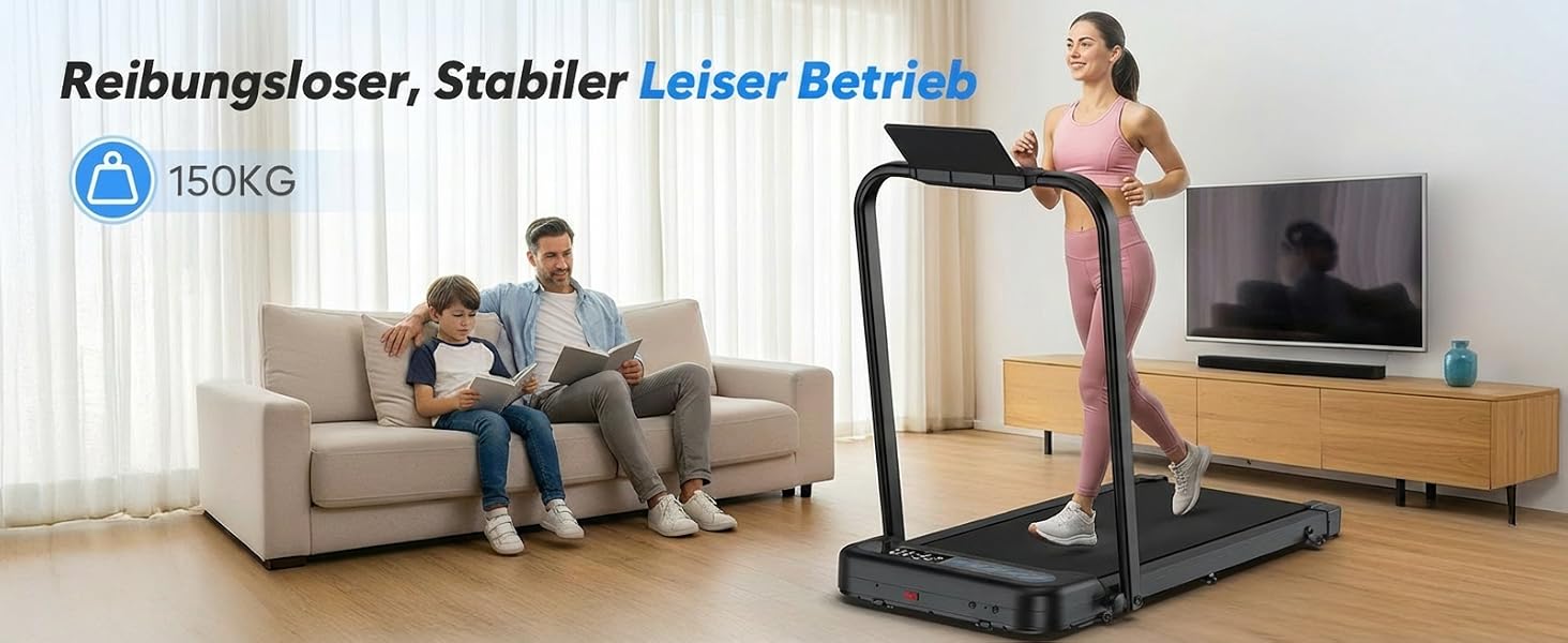 Складана бігова доріжка для дому Cardirun 6-в-1, Walking Pad з нахилом 10%, чорна