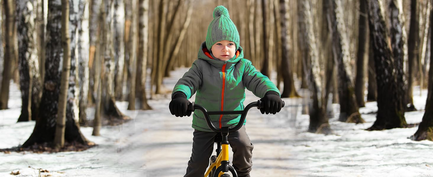 Зимові спортивні рукавички WFX для дітей, сенсорний екран, антиковзаючі, термо, для бігу, походів, катання на лижах та активного відпочинку, вітронепроникні, теплі, велосипедні рукавички для хлопчиків та дівчаток (10-12 років)