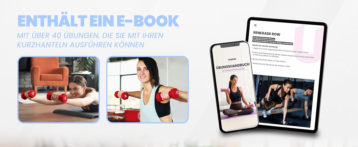 Гантелі неопренові Unycos 2 шт. 1-10 кг, шісткутні, антиковзаючі для фітнесу, силових тренувань, пілатесу та дому (#13 Червоний, 2 x 1 кг)