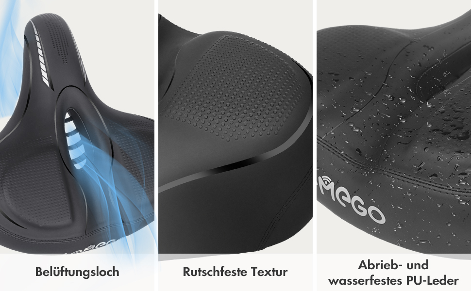 Зручний велосипедний сідло LEMEGO для чоловіків та жінок: широке, ергономічне, з гелевим наповнювачем. Підходить для MTB, шосе, електровелосипедів та міських велосипедів