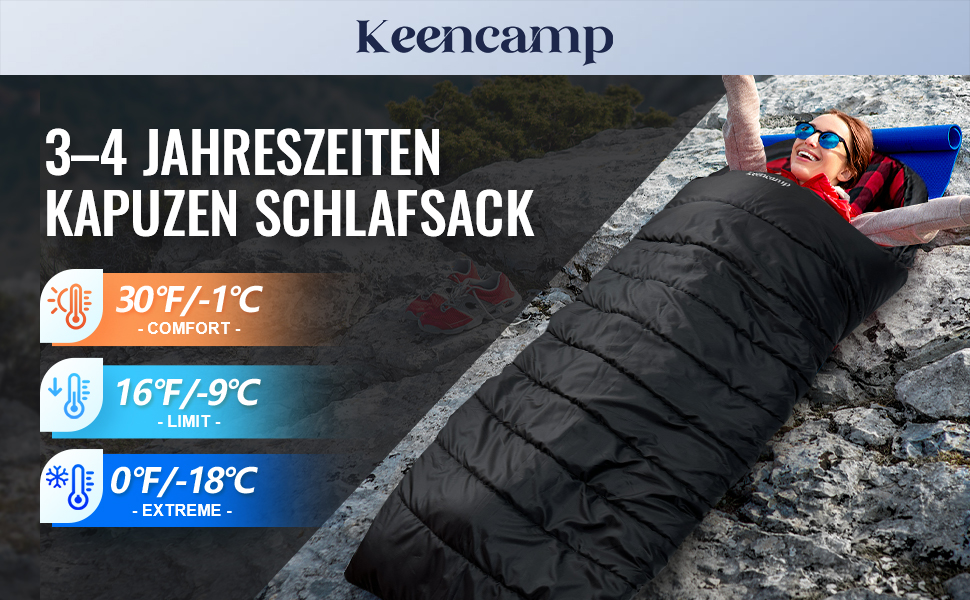 Спальний мішок Outdoor Flanell Warmer для туризму та кемпінгу. Бавовняне внутрішнє покриття, теплий, для 3-4 сезонів, XXL, -1°C, 230x90 см, чорний, на блискавці