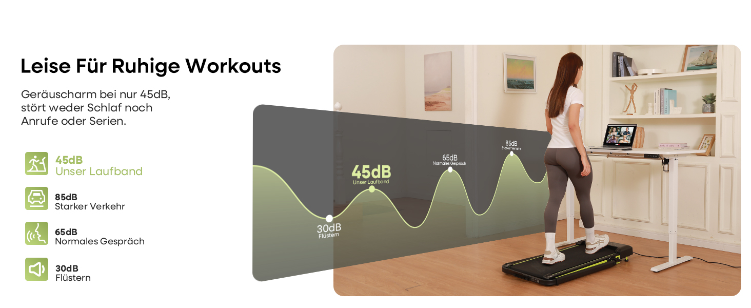 Бігова доріжка Walking Pad з нахилом 10%, 3.0 к.с., складна, для дому з магнітним пультом, LED-дисплеєм, висувними поручнями, 12 програм HIIT, до 136 кг, зелена