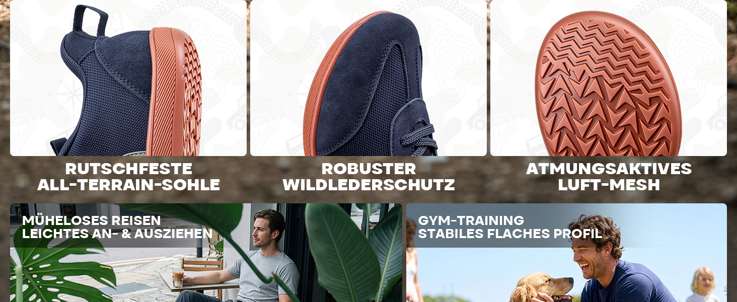 Кросівки-босоніжки Sosenfer Barfußschuhe унісекс, slip-on з широким носком та сіткою, хакі, 44 EU