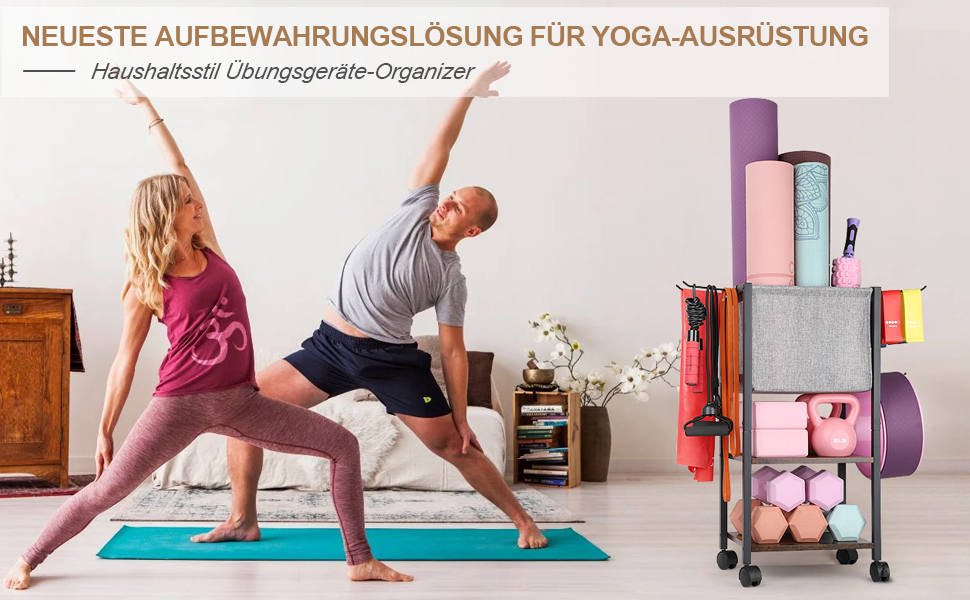 Організатор для зберігання килимка для йоги та спортивного обладнання: стійка для гантелей, тренажерів, роликів