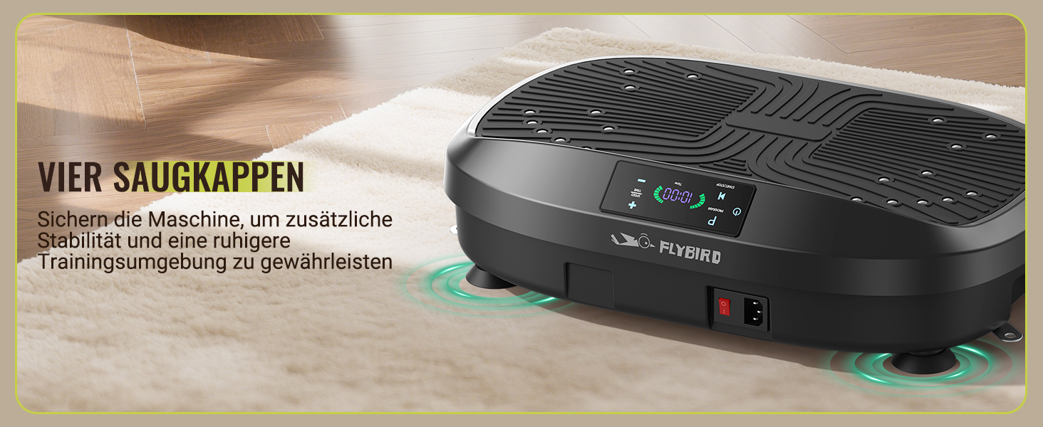 Платформа для вібраційного тренування FLYBIRD – Тест-переможець 2025, 120 швидкостей, 150 кг, дистанційне керування, для жінок, нарощування м'язів та лімфодренаж, чорний