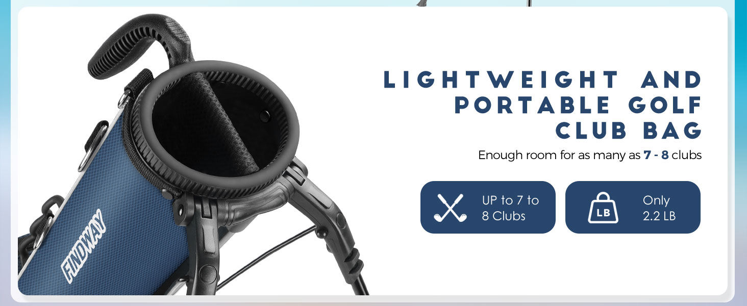 Сумка для гольфу Findway: стійка, легка, для тренувань та гри, 80 см, A1-BK