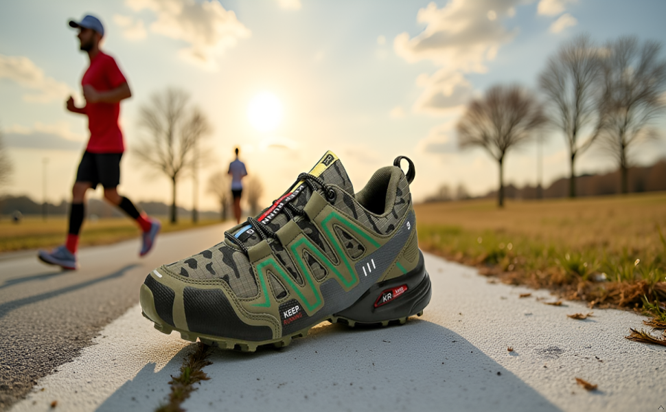 Ортопедичні трекінгові черевики Terragrip Unisex, Speed 3, Неслизькі, Зручні водонепроникні черевики для туризму, Армійний зелений, 42 EU