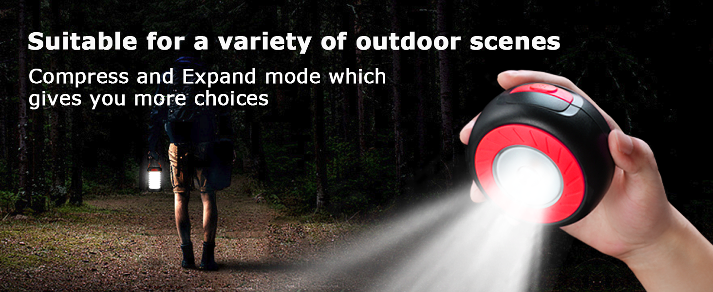 Сонячна LED кемпінгова лампа-ліхтар з живленням від сонця та USB, 3 режими світла, Power Bank, браслет для виживання (червона)