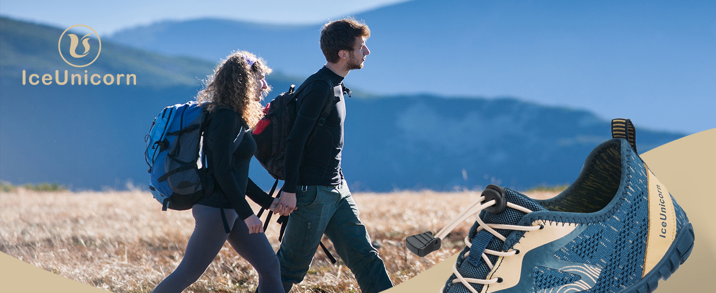 Чоловічі та жіночі кросівки IceUnicorn для трейлу та фітнесу. Кросівки для біговини без шнурів з широкою передньою частиною, розмір 41 EU, білі