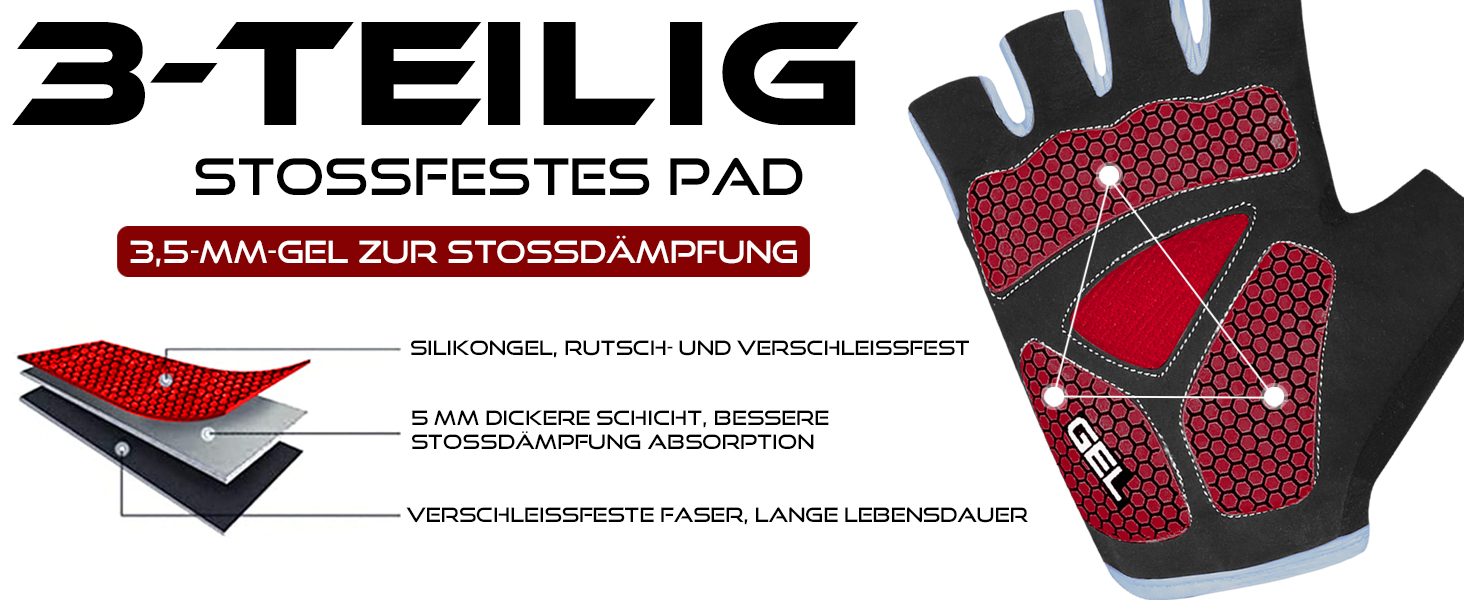 BEAST RAGE Fingerless Fahrradhandschuhe: Гелеві, антиковзні, для MTB, тренувань, сірі (L)