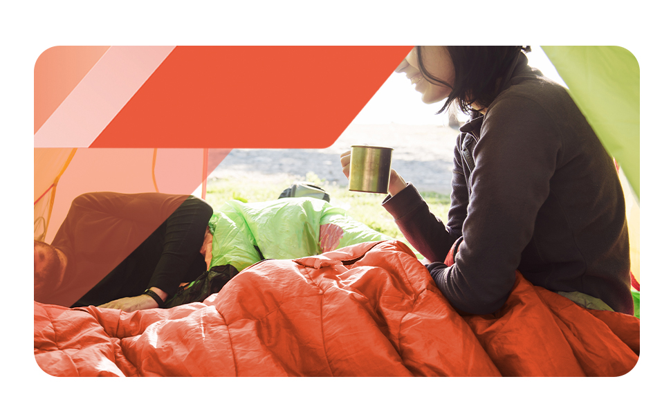 Спальний мішок Azark Premium, 350 г/м², легкий та водонепроникний, 4 сезони, для кемпінгу, піших прогулянок та відпочинку на природі, для дорослих та дітей, помаранчевий